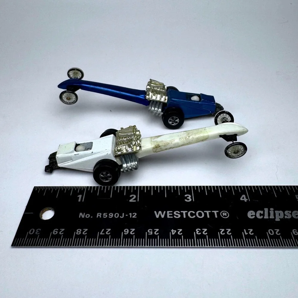 Hot Wheels Fuel Dragster 1970 Vintage Redline Era Blue White Pair Mattel USA‎
